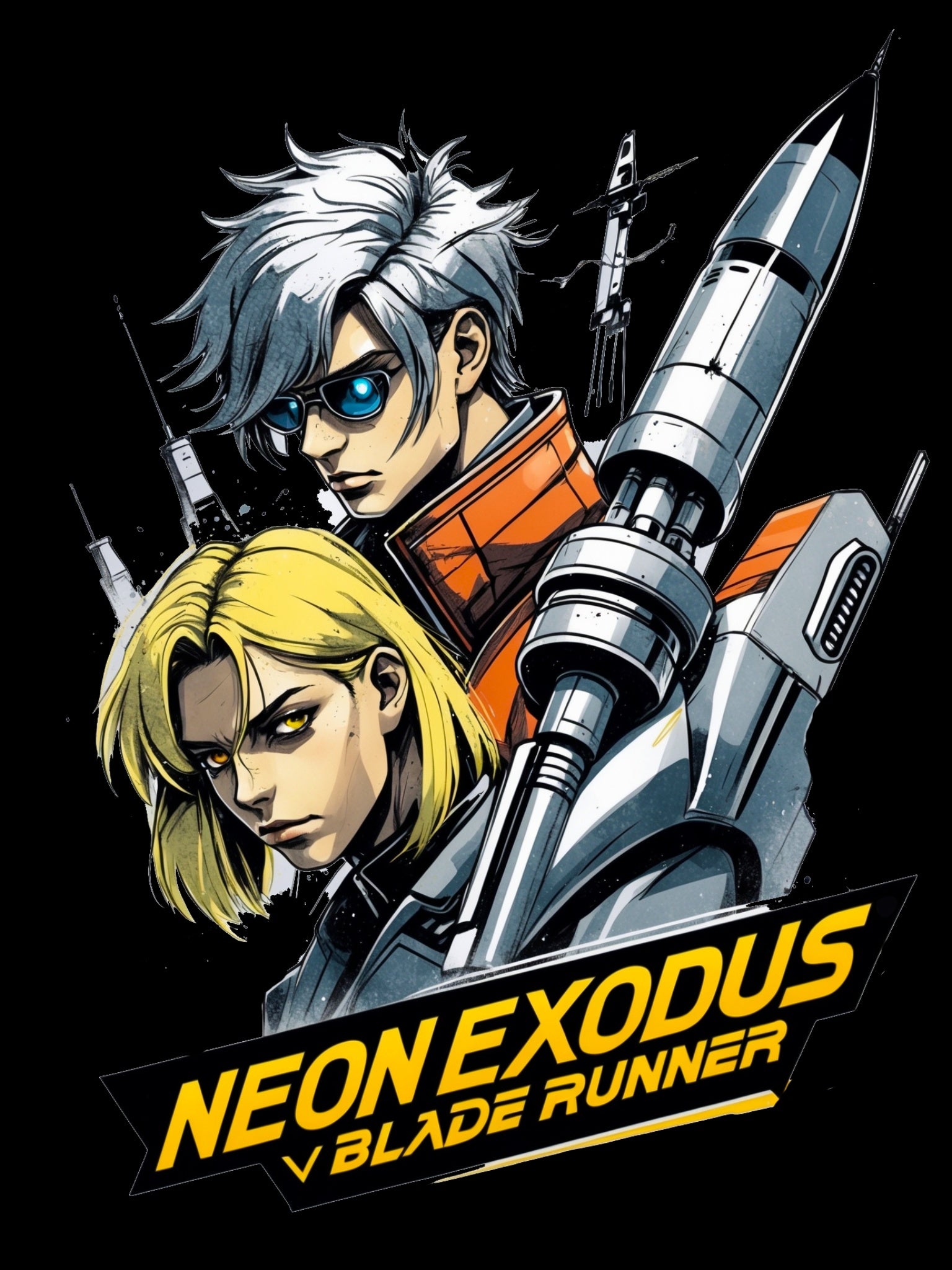 Neon Exodus Blade Runner Anime T Shirt Cyberpunk Streetwear Sci Fi Futuristic Anime Shirt Gamer Gift