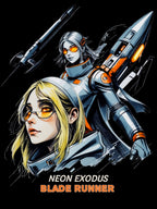 Neon Exodus Blade Runner Anime T Shirt Cyberpunk Sci Fi Streetwear Futuristic Anime Gamer Shirt