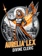 Aurelia Lex Divine Cleric T-Shirt — Fantasy RPG Character Tee