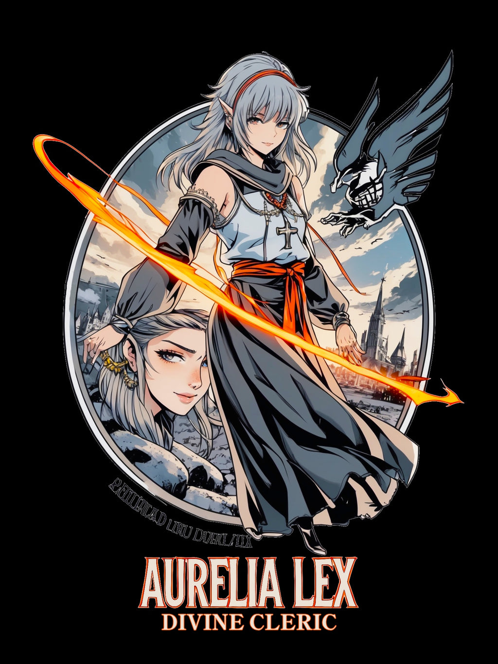 Anime Divine Cleric T Shirt Aurelia Lex Celestial Mage Fantasy Streetwear Gift