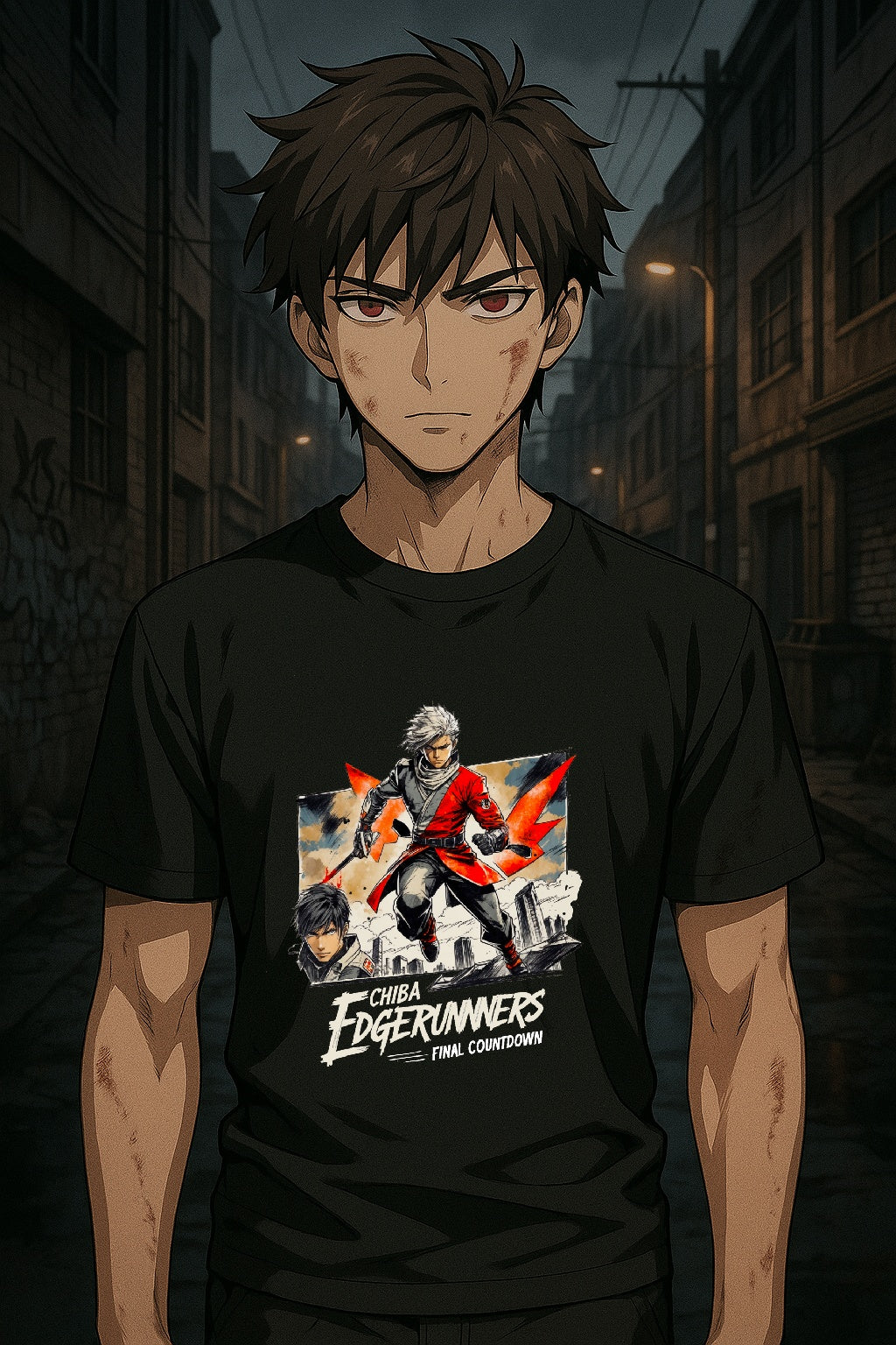 Anime Speed Warrior T Shirt Cyber Fighter Lightning Action Streetwear Sci Fi