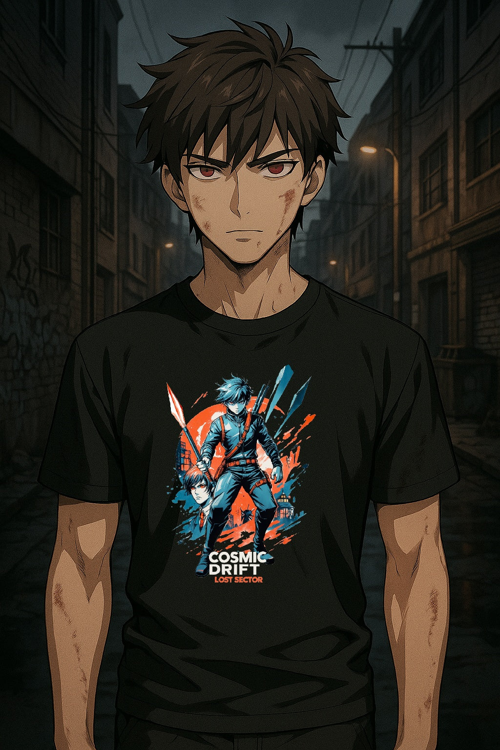 Cosmic Drift Anime T Shirt Lost Sector Sci Fi Runner Space Hero Streetwear Tee