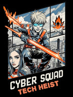 Cyber Squad Anime T Shirt Tech Heist Sci Fi Team Futuristic Streetwear Tee