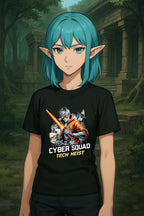 Cyber Squad Anime T Shirt Tech Heist Futuristic Sci Fi Streetwear Tee