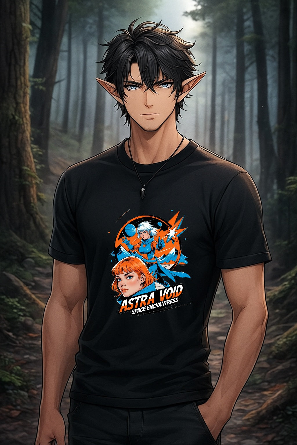 Astra Void Space Enchantress T-Shirt – Sci-Fi Anime Graphic Tee