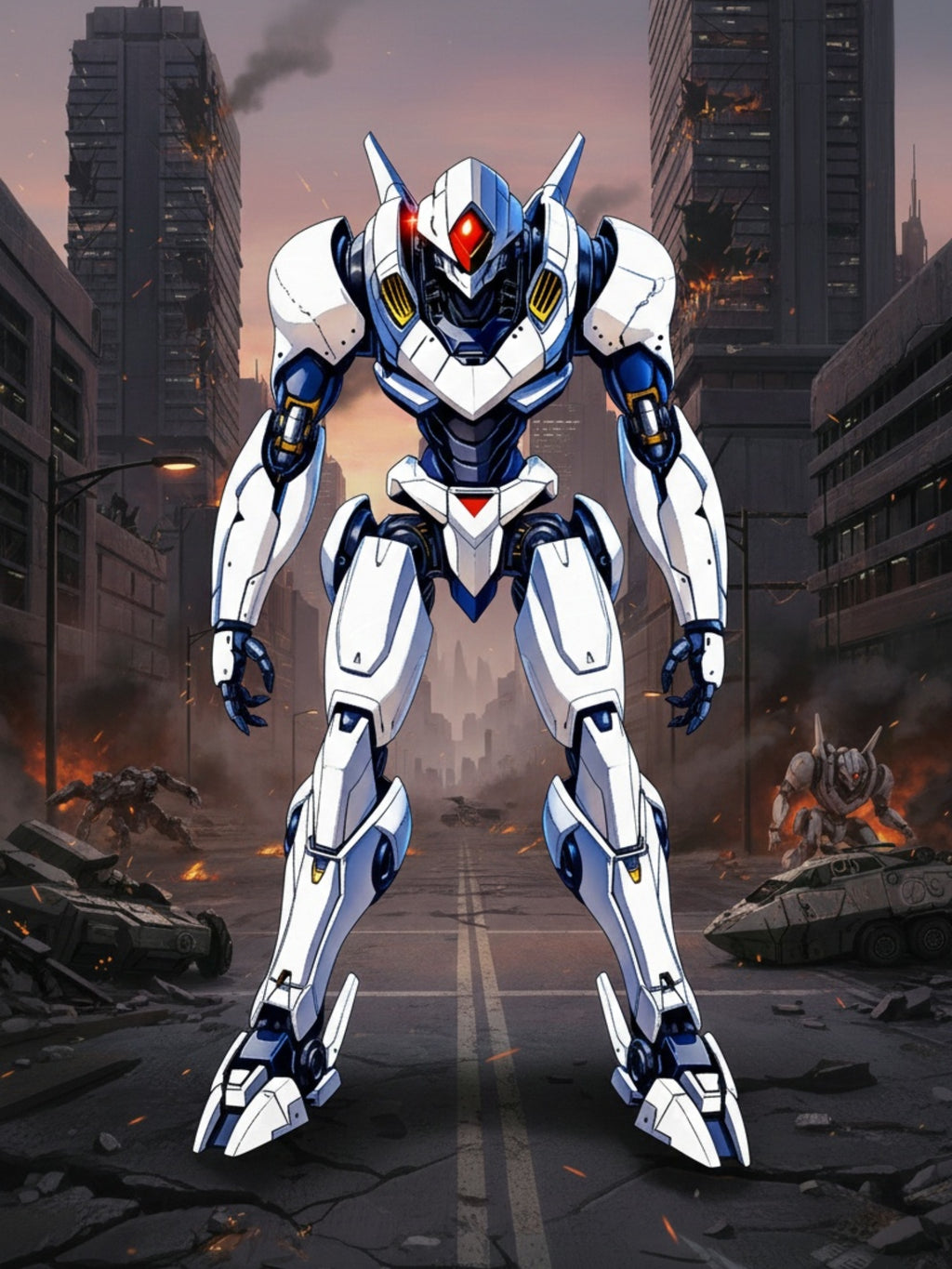 Aegis-9b Anime Mech Poster Sci-Fi Robot Wall Art Futuristic City Battle