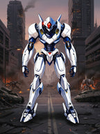 Aegis-9b Anime Mech Poster Sci-Fi Robot Wall Art Futuristic City Battle