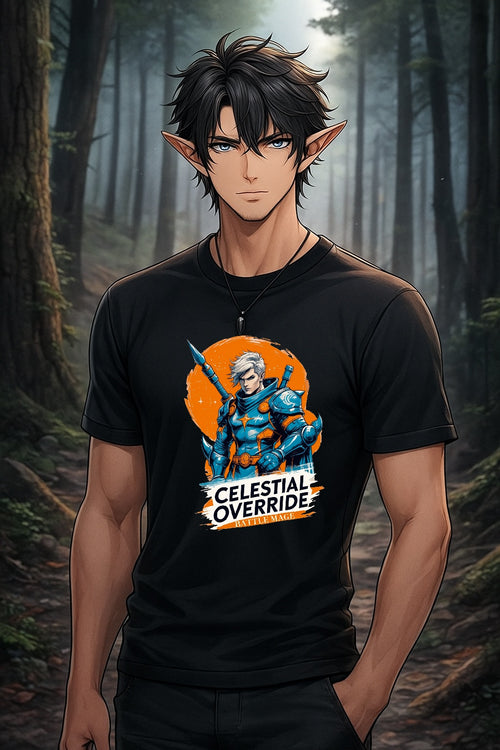 Anime Celestial Warrior T Shirt Celestial Override Divine Retro Sci Fi Fantasy Streetwear