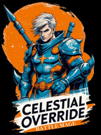 Anime Celestial Warrior T Shirt Celestial Override Divine Retro Sci Fi Fantasy Streetwear