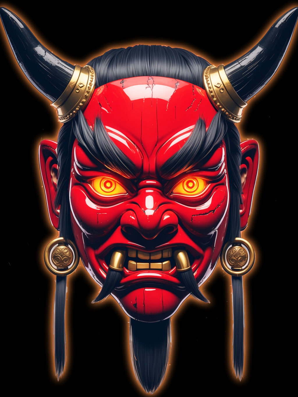 Oni Mask Anime T Shirt Japanese Demon Streetwear Graphic Tee Dark Aesthetic Samurai Horror Shirt Gift for Anime FansGift for Anime Fans