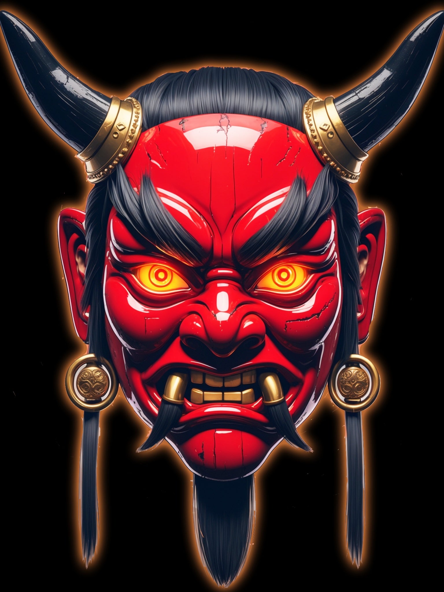 Oni Mask Anime T Shirt Japanese Demon Streetwear Graphic Tee Dark Aesthetic Samurai Horror Shirt Gift for Anime FansGift for Anime Fans