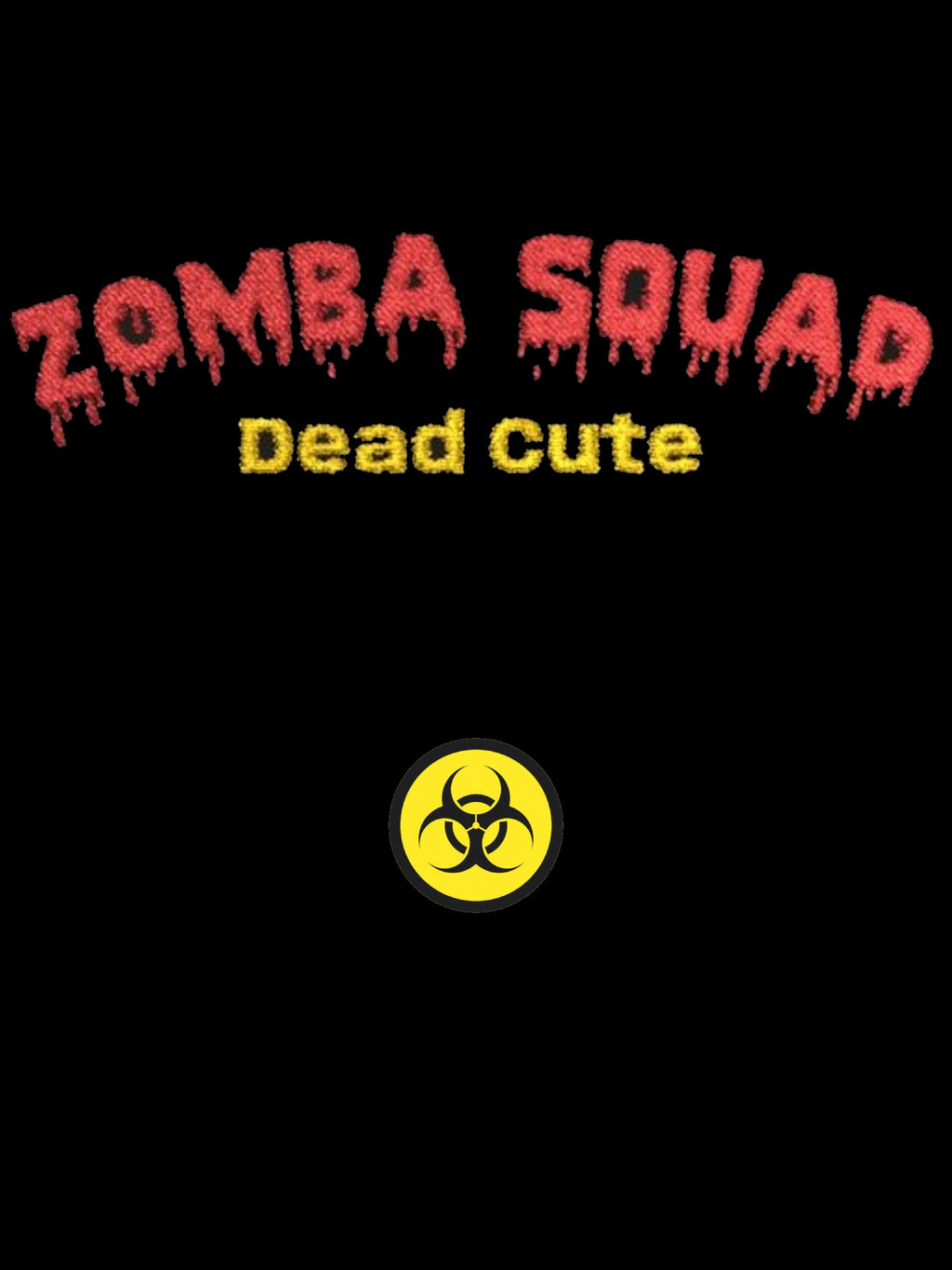 ZOMBA SQUAD Embroidered T-Shirt , Biohazard Sleeve Patch  Unisex Tee