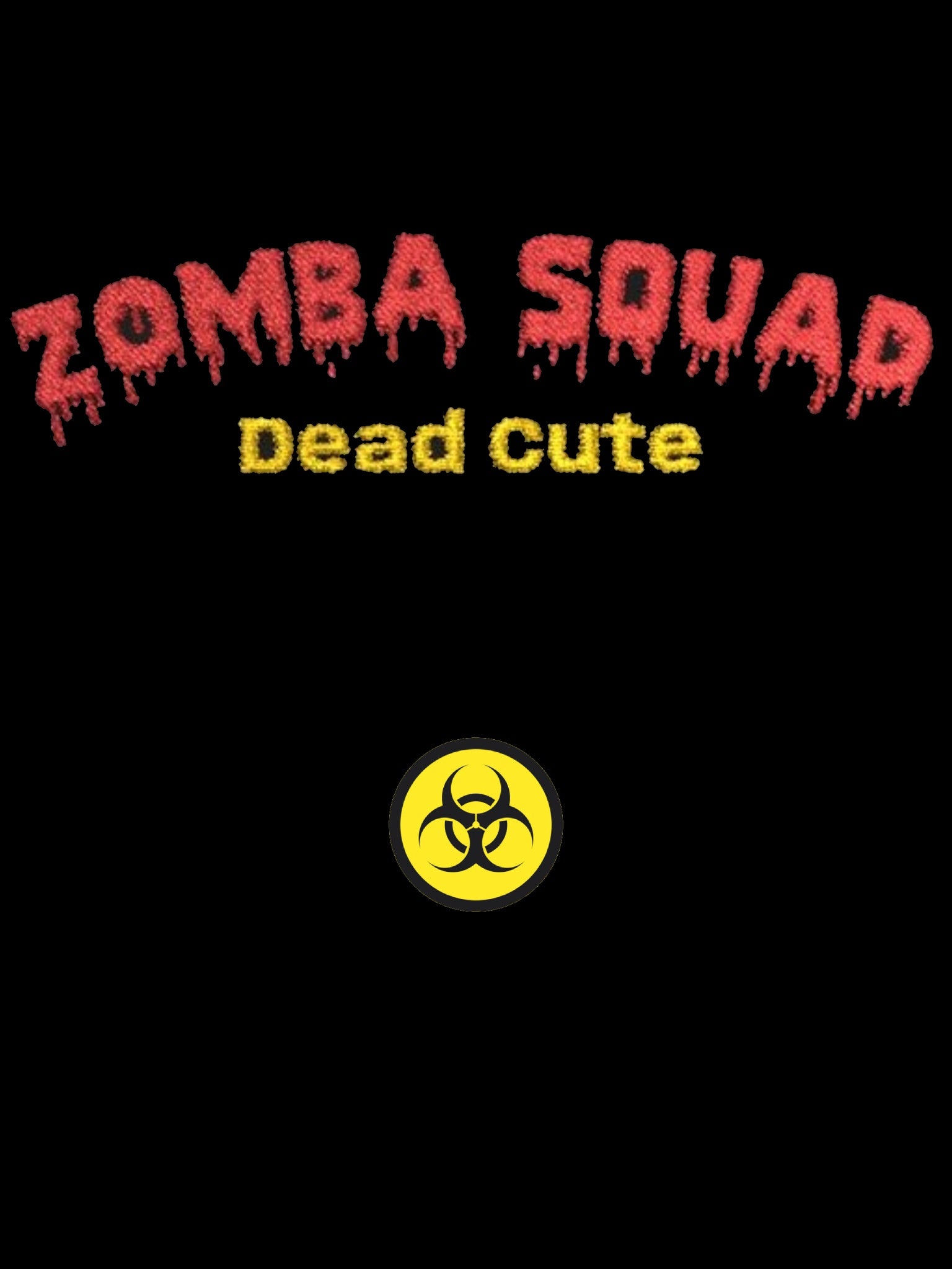 ZOMBA SQUAD Embroidered T-Shirt , Biohazard Sleeve Patch  Unisex Tee