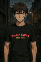ZOMBA SQUAD Embroidered T-Shirt , Biohazard Sleeve Patch  Unisex Tee