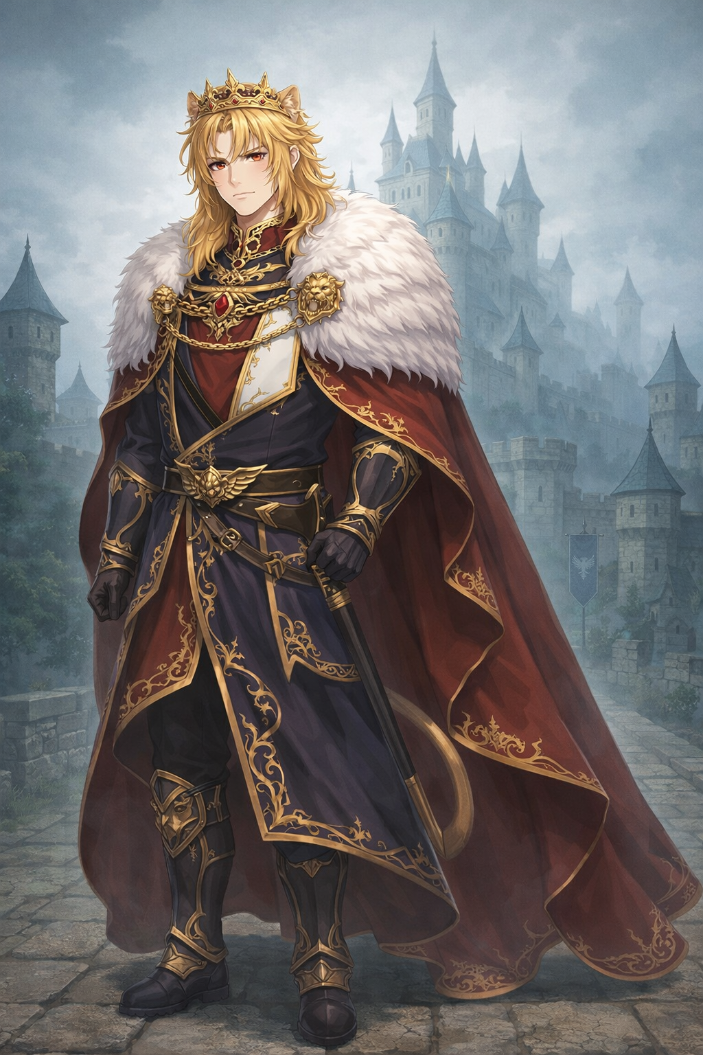 Kael Draven Poster Dark Fantasy Anime Wall Art Royal Warrior Decor Medieval King Aesthetic Gift for Anime Lovers