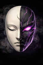 The Oni Mask Poster – Dark Anime Wall Art, Cursed Mask Artwork, Japanese Horror Inspired Design, The Hollow Echo Series, 24x36 Print