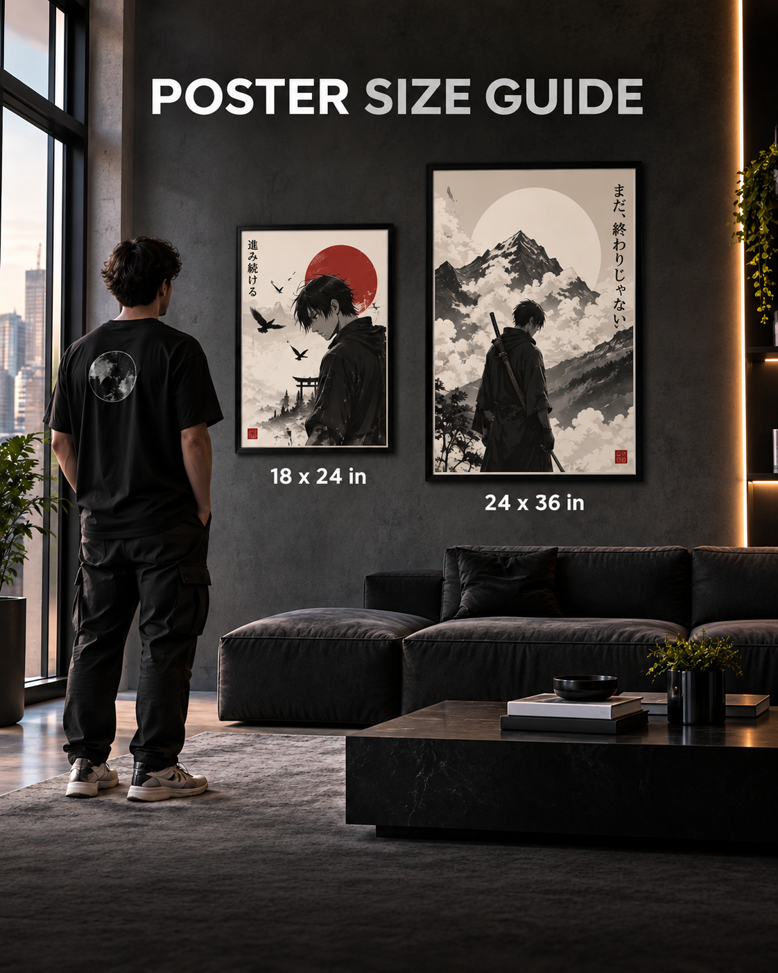 Keep Moving Forward Anime Japanese Ink Art Poster