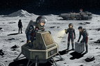 Adrift Beyond the Stars: "The Silent Moon" Sci-Fi Anime Space Exploration Poster