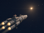 Adrift Beyond the Stars: "The Morning Light" Sci-Fi Anime Space Exploration Poster