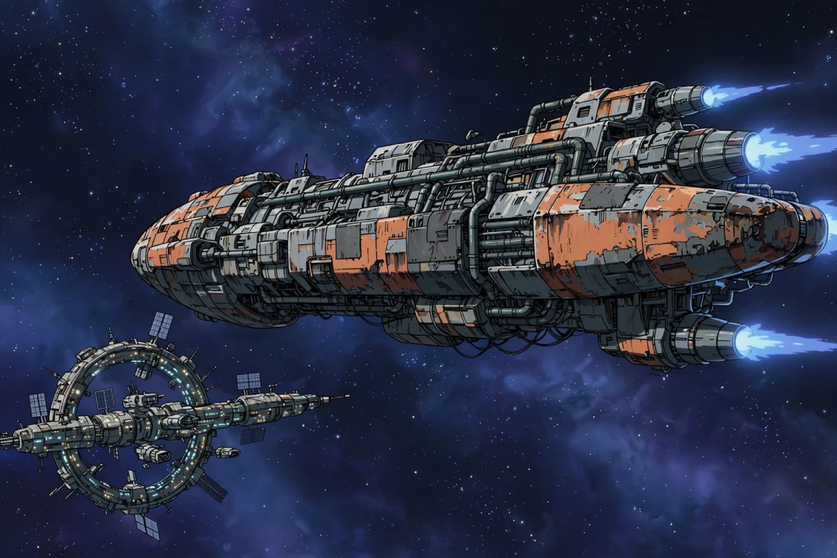 Starbound Drifters: "The Overdraft" Sci-Fi Anime Space Adventure Poster