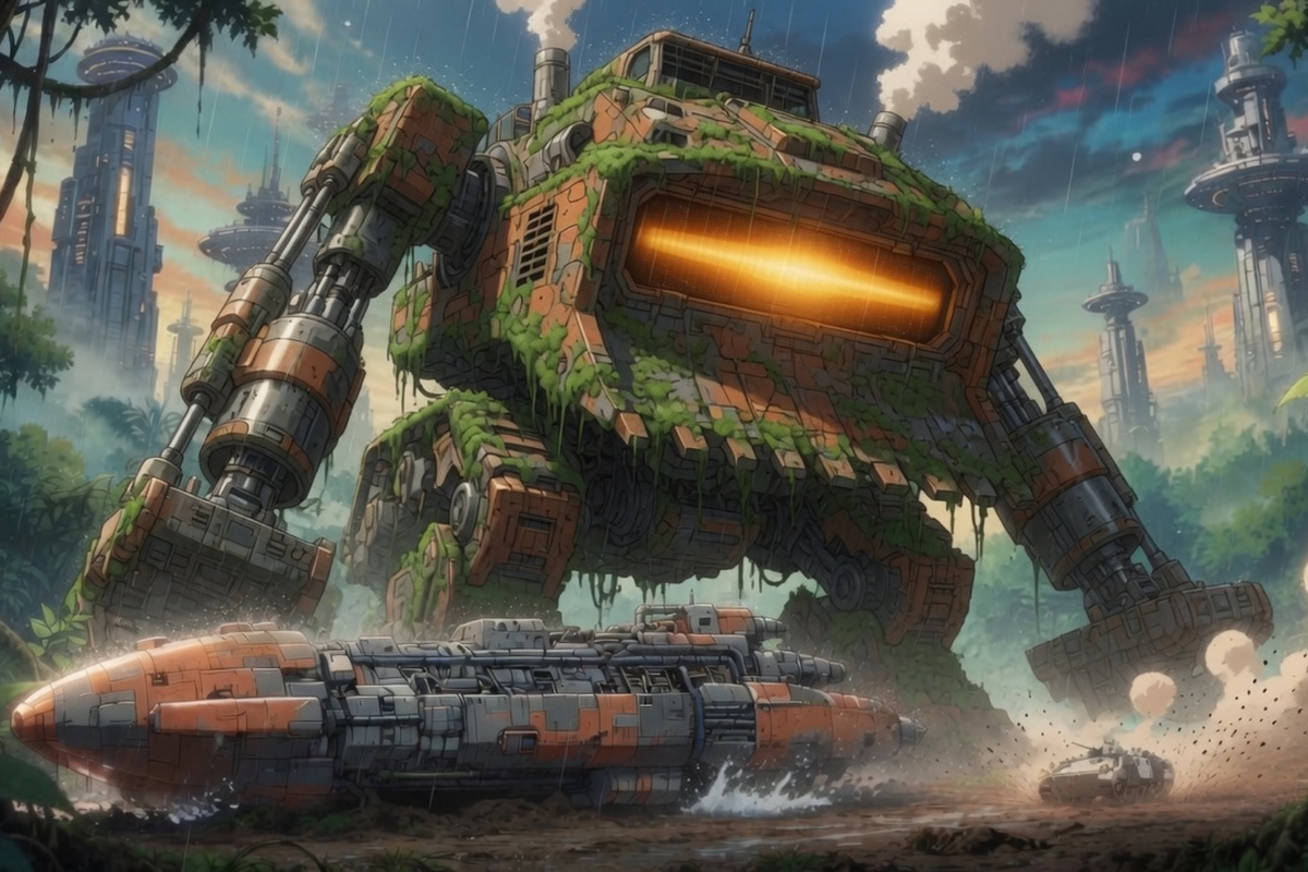 Starbound Drifters: "The Automated Graveyard" Anime Sci-Fi Adventure Poster