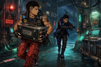 Chrome Water: "Borrowed Rain" Cyberpunk Anime Heist Thriller Poster