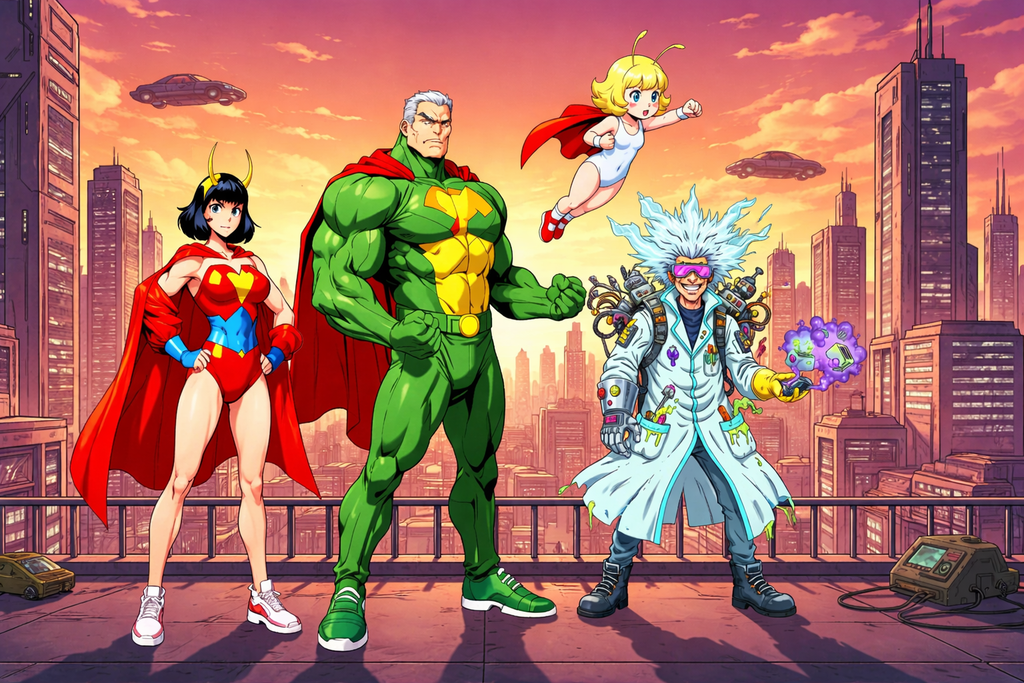 Hyperforce 3000 Anime Superhero Team Poster