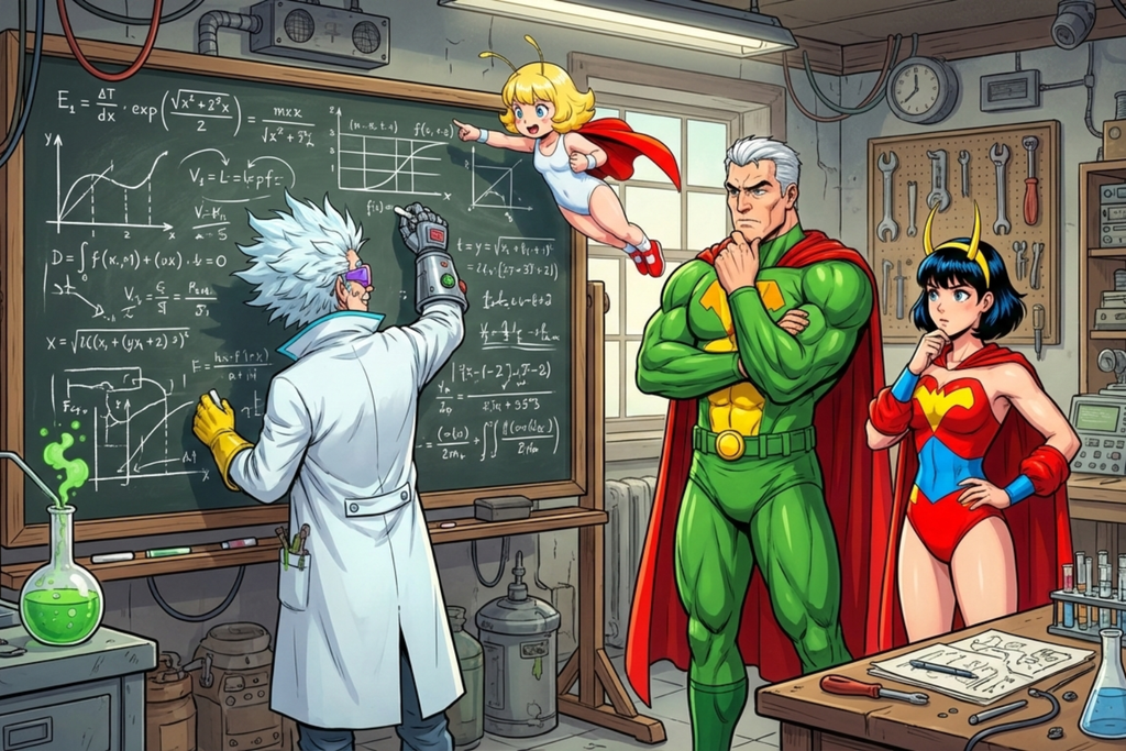 Hyperforce 3000: “The Basement Wasn’t There Yesterday” Anime Superhero Poster