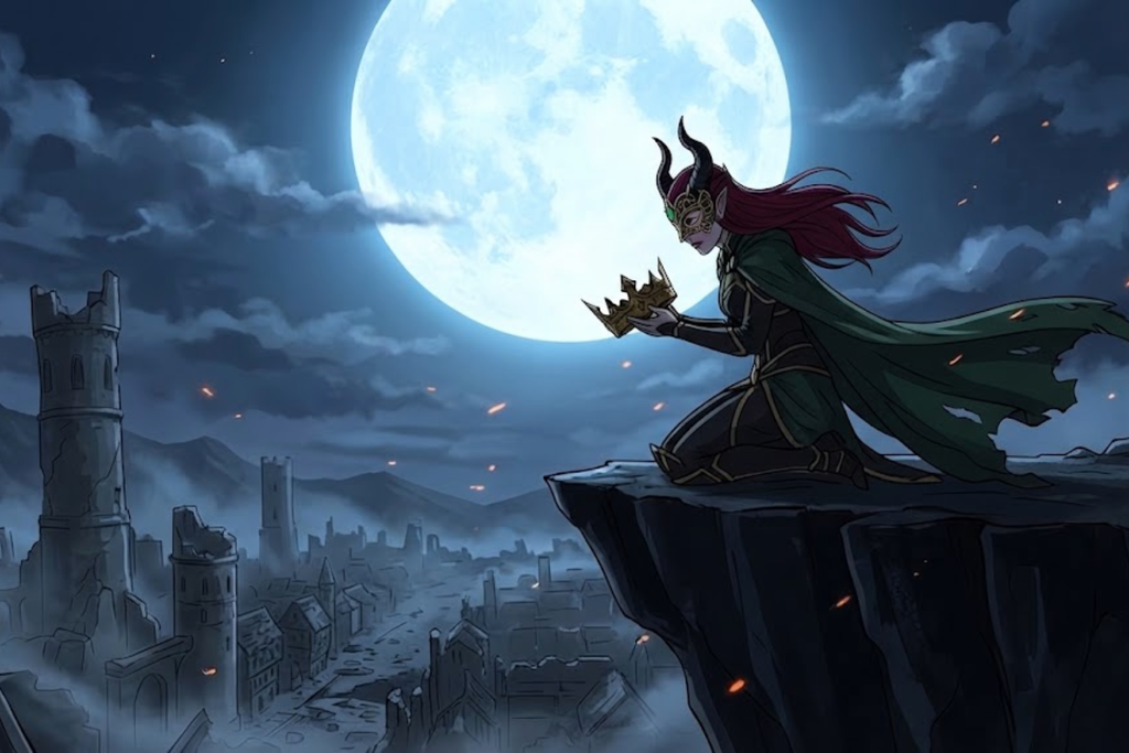 The Horned Queen Dark Fantasy Anime Poster
