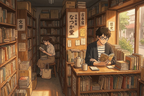 The Used Bookstore Anime Slice of Life Bookshop Poster