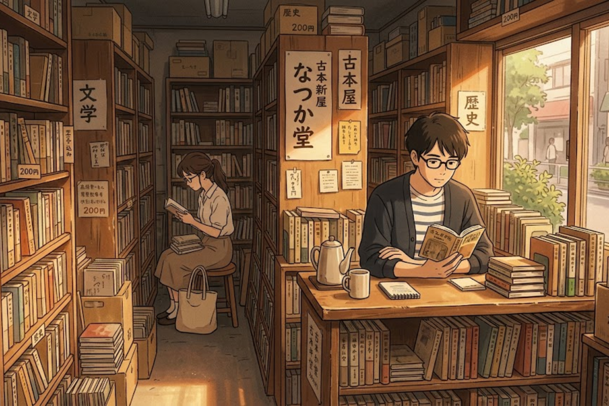 The Used Bookstore Anime Slice of Life Bookshop Poster