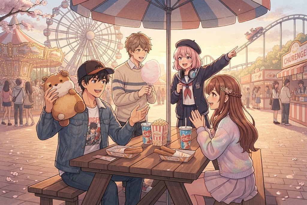 A Day at the Amusement Park Anime Slice of Life Poster