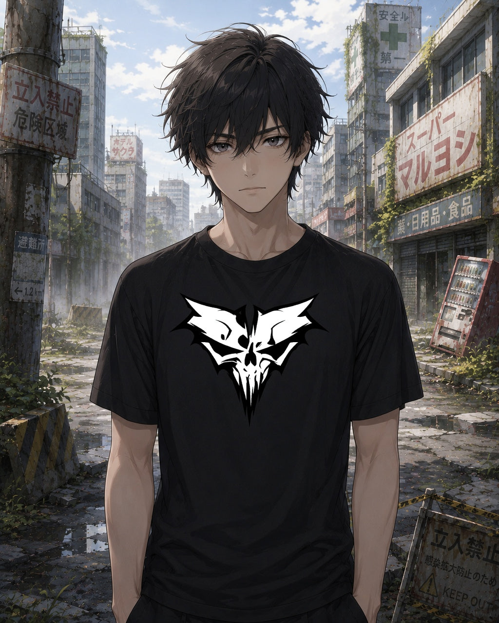 Kaito Nozomi: The Black Roads Gothic Skull Insignia T-Shirt