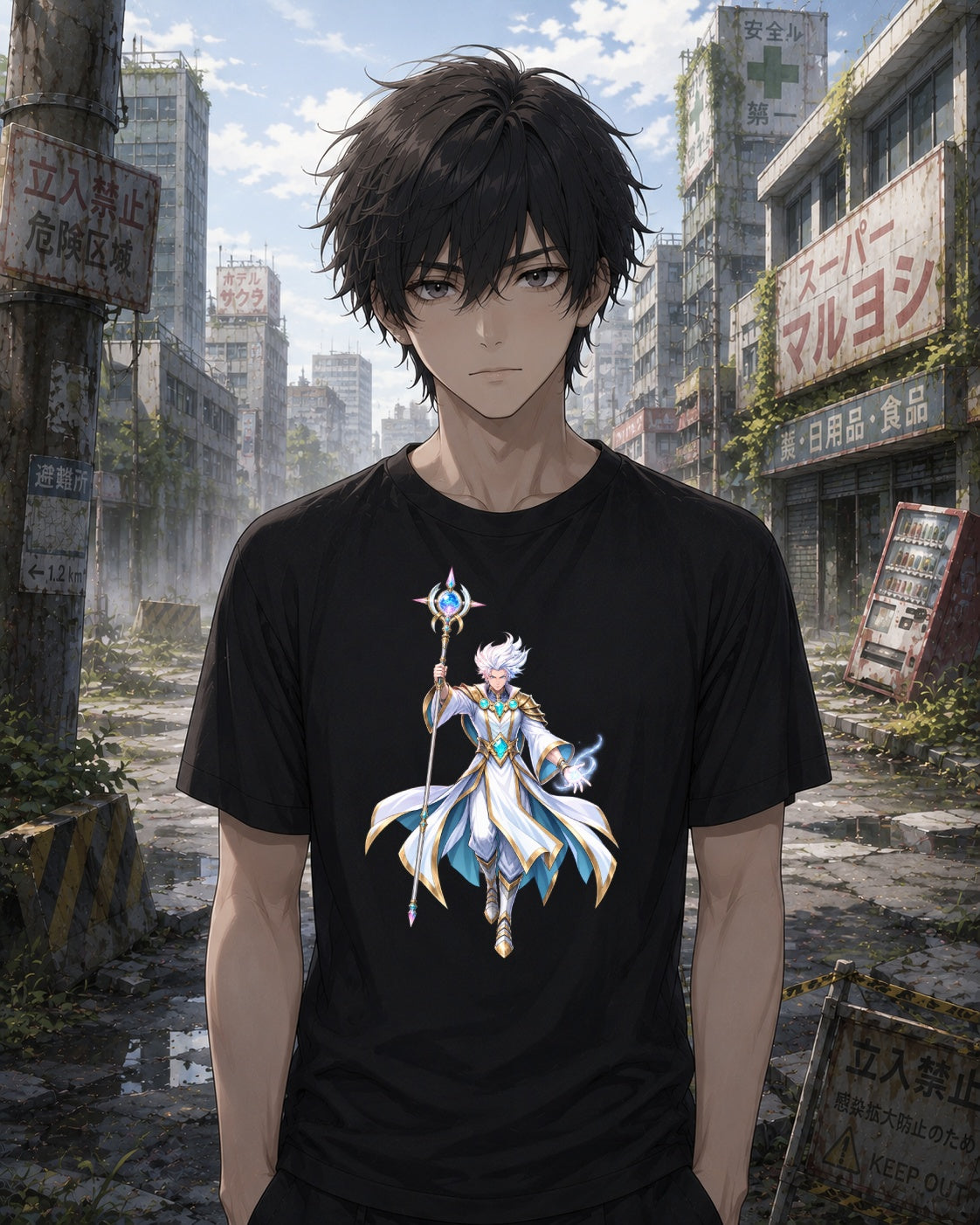 Kael Emberlight Anime T-Shirt Arcane Fantasy Mage Graphic Tee