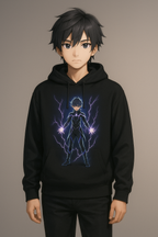 Electric Shadow: Anime Superhero Sweatshirt