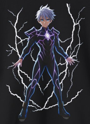 Electric Shadow: Anime Superhero Sweatshirt