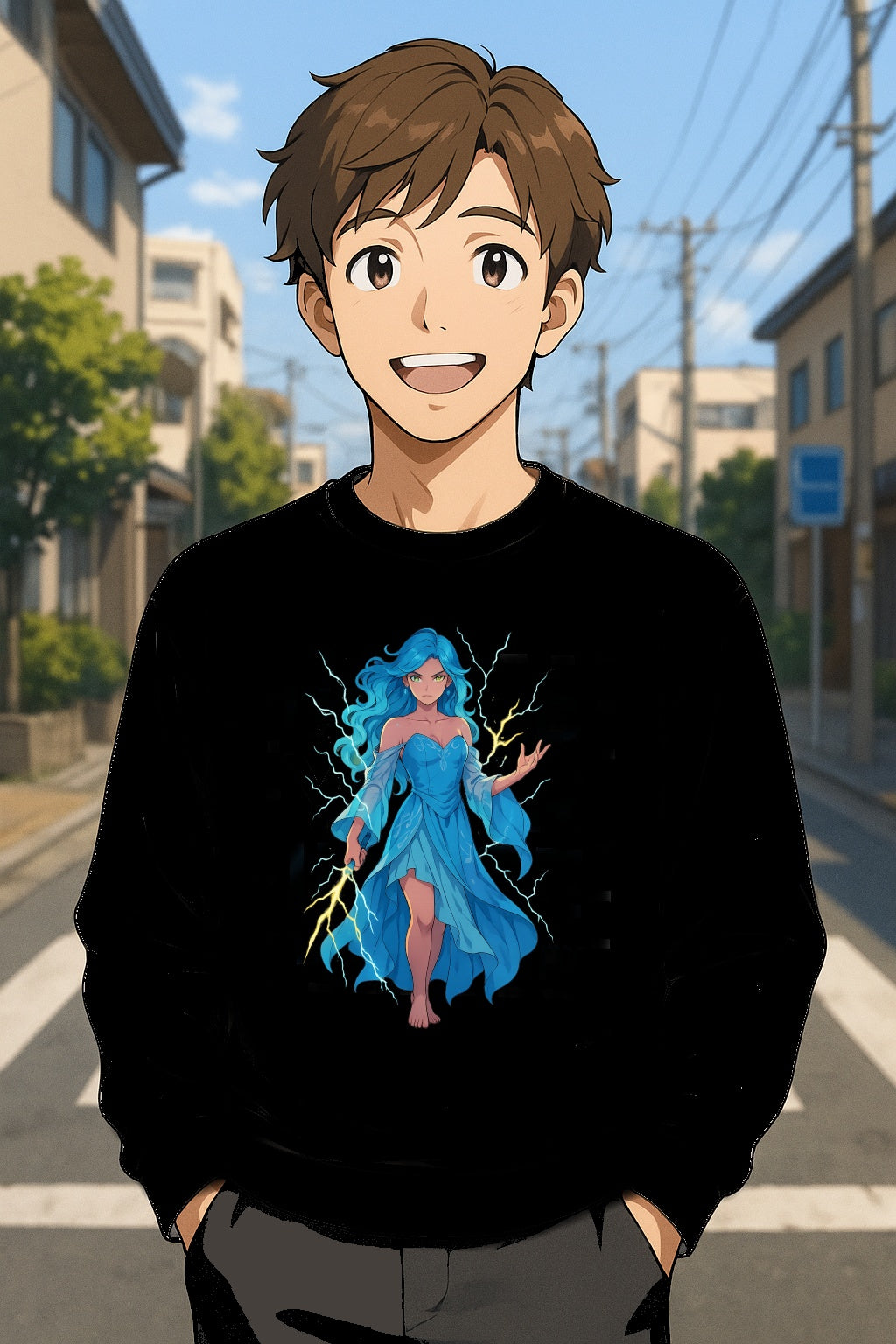 Stormcaller: Lightning Mage Anime Sweatshirt