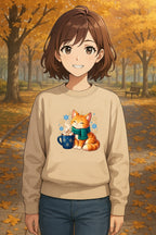 Cozy Winter Cat Anime Sweatshirt