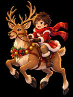 Christmas Reindeer Ride Anime Sweatshirt