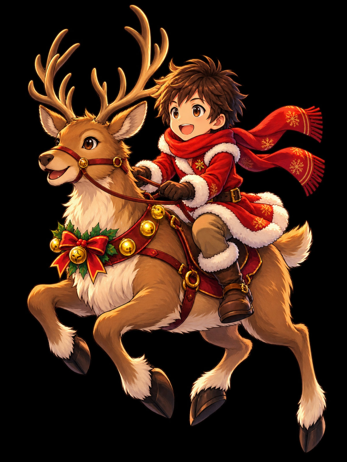 Christmas Reindeer Ride Anime Sweatshirt