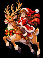 Christmas Reindeer Ride Anime Sweatshirt