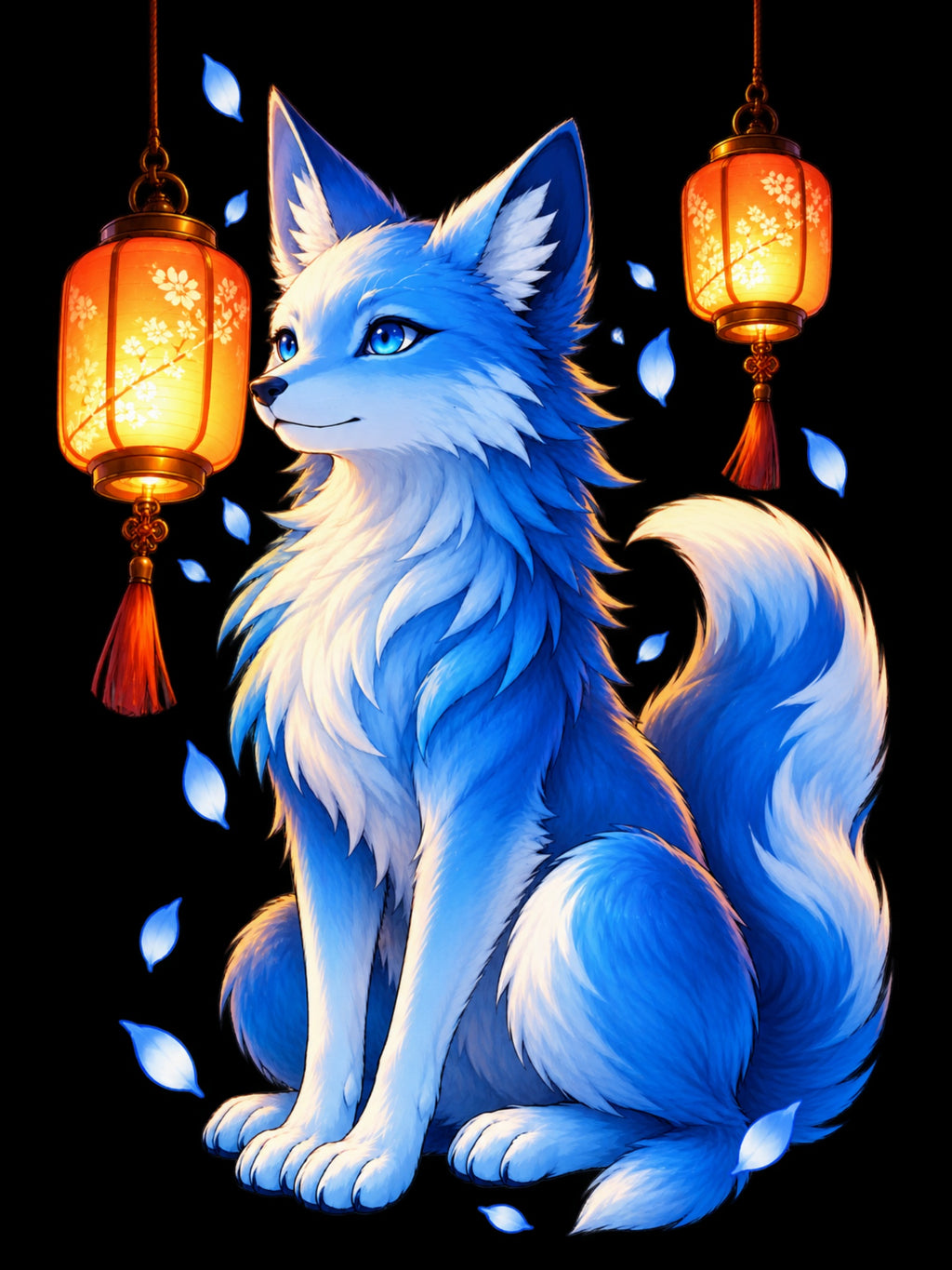 Lantern Fox Anime Hoodie | Cute Fantasy Apparel