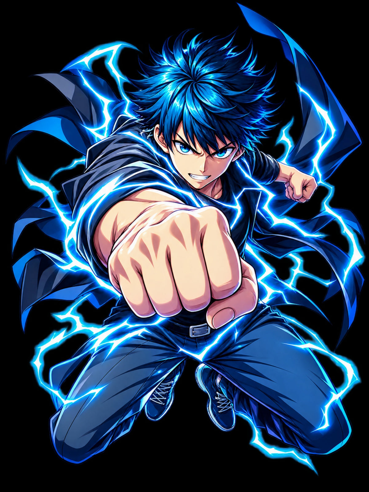 Anime Electric Punch Streetwear Hoodie