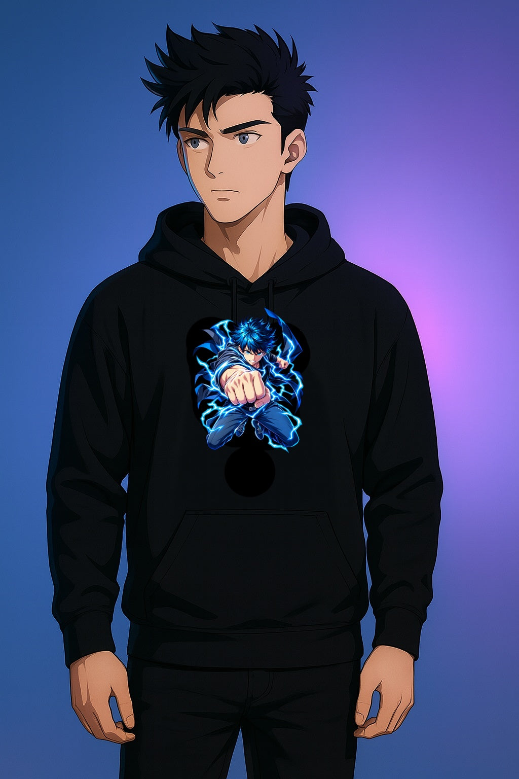 Anime Electric Punch Streetwear Hoodie