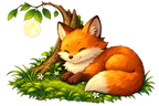 Sleeping Fox Anime Nature Hoodie