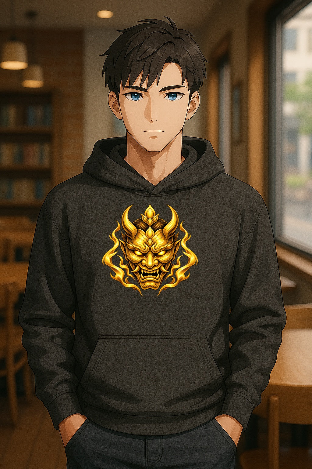 Golden Spirit Oni Anime Hoodie
