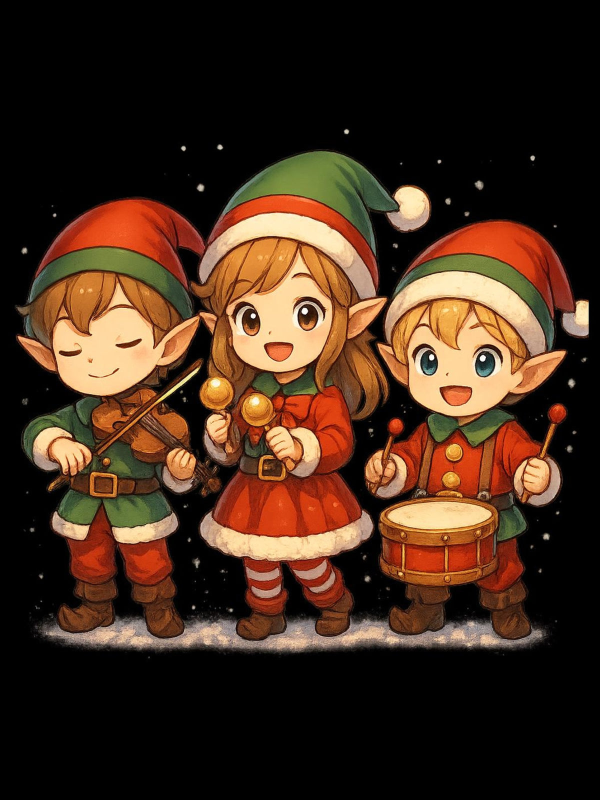 Holiday Elf Trio Band Anime Hoodie