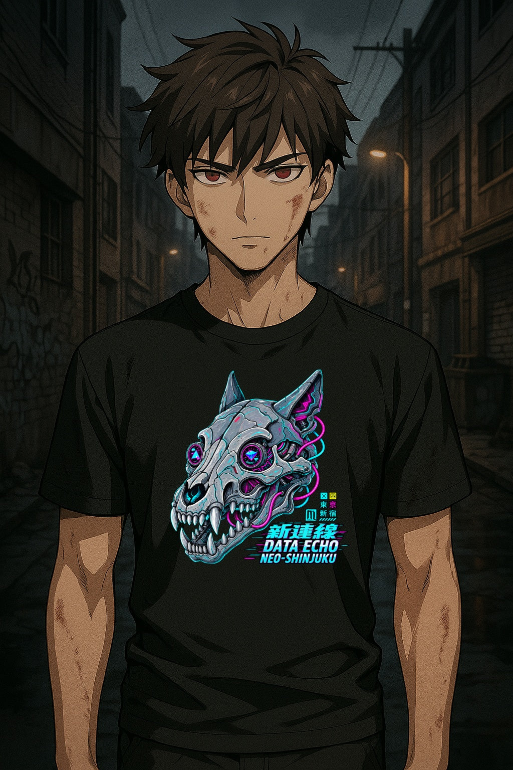 Data Echo Cyberpunk Anime T-Shirt