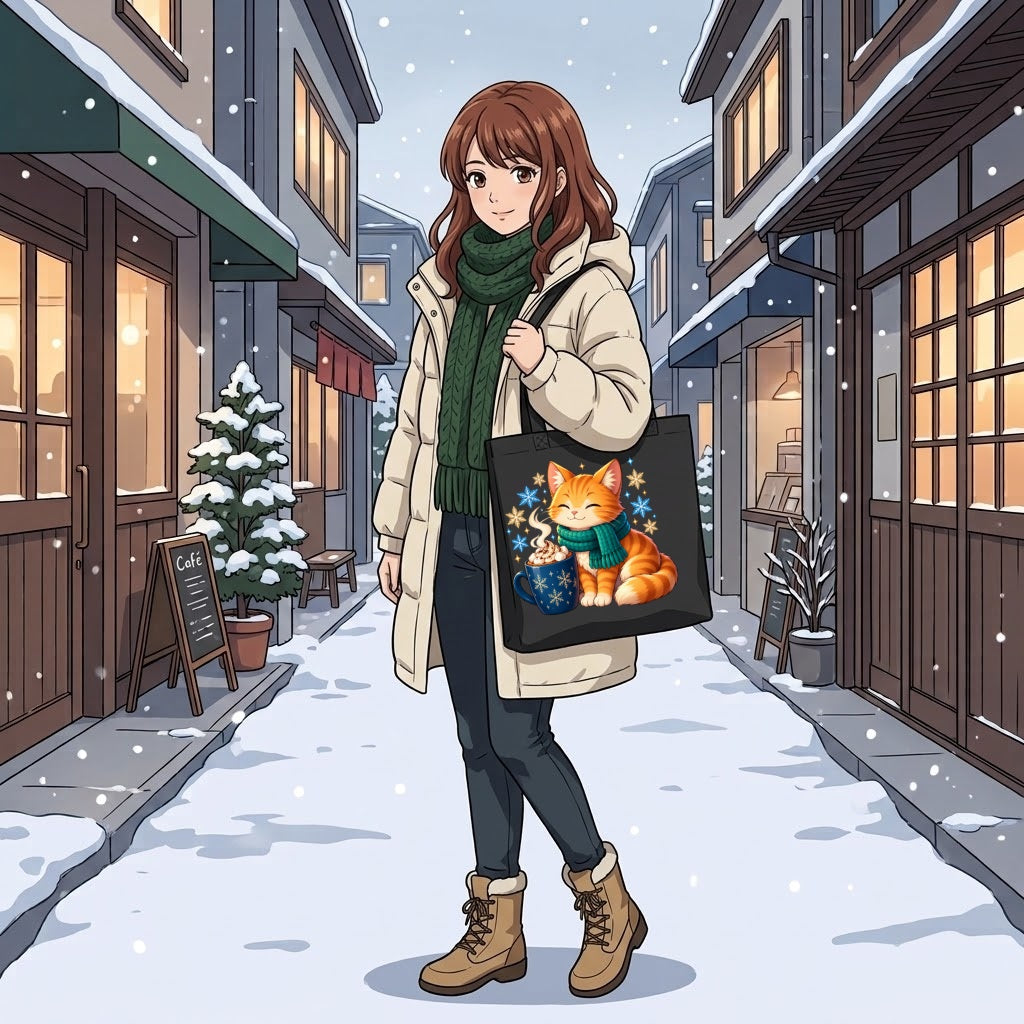 Cozy Cat Cocoa Tote Bag