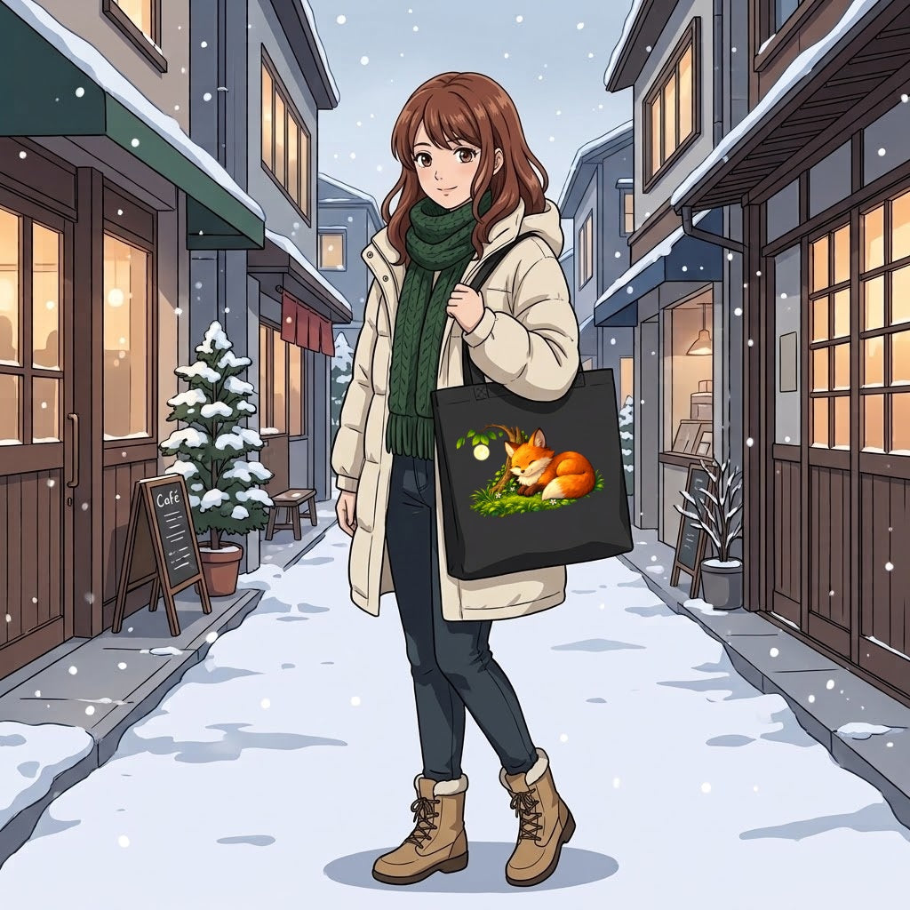 Sleeping Fox Anime Tote Bagl